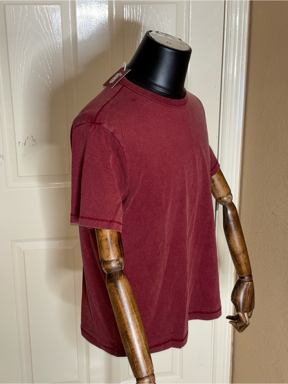 New Sown Again Vintage Half Crop Men’s Merlot Shirt XL - Picture 3 of 7